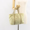 PRADA Hand Bag Nylon Ivory Silver Auth 148423-25