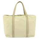 PRADA Hand Bag Nylon Ivory Silver Auth 148423-2