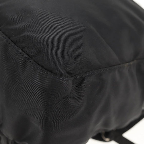 PRADA Shoulder Bag Nylon Black Silver Auth 148424