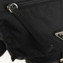PRADA Shoulder Bag Nylon Black Silver Auth 148424-20