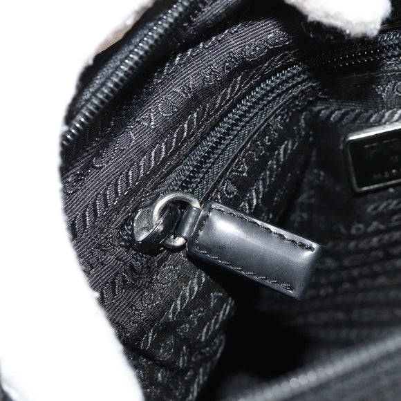 PRADA Shoulder Bag Nylon Black Silver Auth 148424