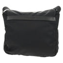 PRADA Shoulder Bag Nylon Black Silver Auth 148424-2