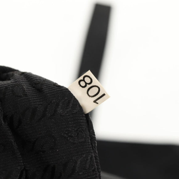 PRADA Shoulder Bag Nylon Black Silver Auth 148424