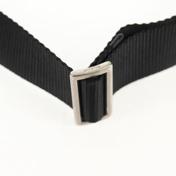 PRADA Shoulder Bag Nylon Black Silver Auth 148424