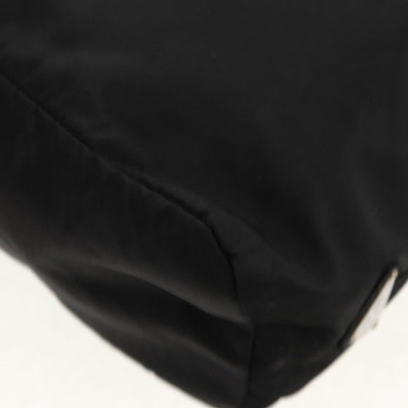 PRADA Hand Bag Nylon Black Silver Auth 148425