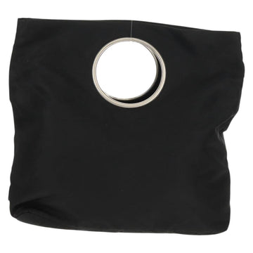 PRADA Hand Bag Nylon Black Silver Auth 148425 - 0