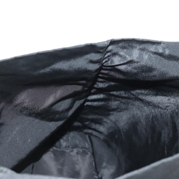 PRADA Hand Bag Nylon Black Silver Auth 148425