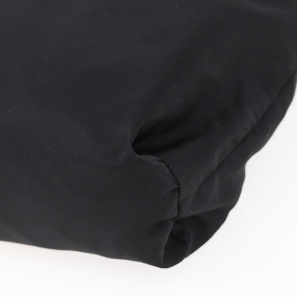 PRADA Tote Bag Nylon Black Silver Auth 148426