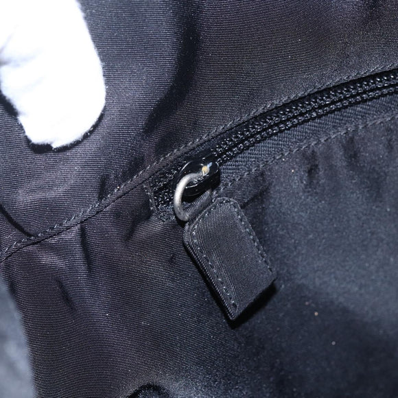 PRADA Tote Bag Nylon Black Silver Auth 148426
