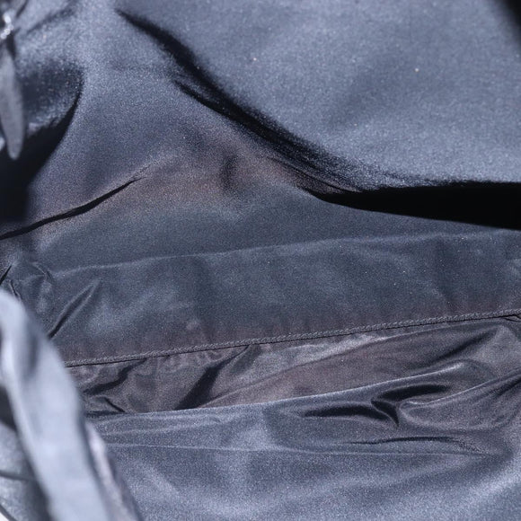 PRADA Tote Bag Nylon Black Silver Auth 148426