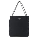 PRADA Tote Bag Nylon Black Silver Auth 148426-13
