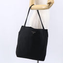 PRADA Tote Bag Nylon Black Silver Auth 148426-22