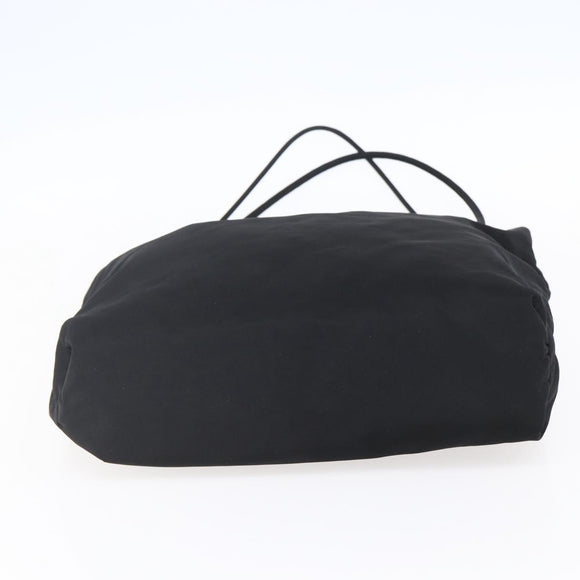 PRADA Tote Bag Nylon Black Silver Auth 148426