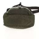 PRADA Shoulder Bag Nylon Khaki Silver Auth 148427-6