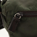 PRADA Shoulder Bag Nylon Khaki Silver Auth 148427-16