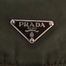 PRADA Shoulder Bag Nylon Khaki Silver Auth 148427-22