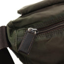 PRADA Shoulder Bag Nylon Khaki Silver Auth 148427-27