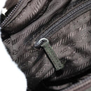 PRADA Shoulder Bag Nylon Khaki Silver Auth 148427-29