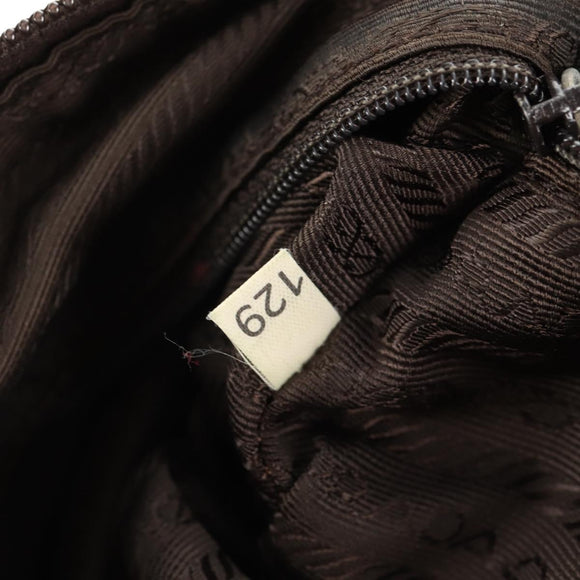PRADA Shoulder Bag Nylon Khaki Silver Auth 148427