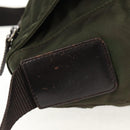 PRADA Shoulder Bag Nylon Khaki Silver Auth 148427-4