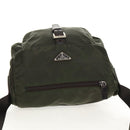 PRADA Shoulder Bag Nylon Khaki Silver Auth 148427-7