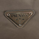 PRADA Tote Bag Nylon Khaki Silver Auth 148428-20