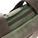 PRADA Tote Bag Nylon Khaki Silver Auth 148428-21