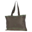 PRADA Tote Bag Nylon Khaki Silver Auth 148428-2