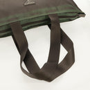 PRADA Tote Bag Nylon Khaki Silver Auth 148428-8