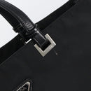 PRADA Tote Bag Nylon Black Silver Auth 148430-9