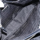 PRADA Tote Bag Nylon Black Silver Auth 148430-10