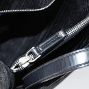 PRADA Tote Bag Nylon Black Silver Auth 148430-24