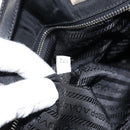 PRADA Tote Bag Nylon Black Silver Auth 148430-11