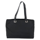PRADA Tote Bag Nylon Black Silver Auth 148430-2