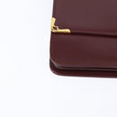 CARTIER Must Line Shoulder Bag Leather Bordeaux Gold Auth 148432-12