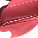 CARTIER Must Line Shoulder Bag Leather Bordeaux Gold Auth 148432-20