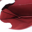 CARTIER Must Line Shoulder Bag Leather Bordeaux Gold Auth 148432-22