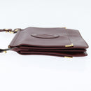 CARTIER Must Line Shoulder Bag Leather Bordeaux Gold Auth 148432-4