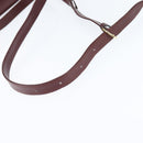 CARTIER Must Line Shoulder Bag Leather Bordeaux Gold Auth 148432-7