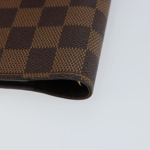 LOUIS VUITTON Damier Ebene Agenda PM Day Planner Cover R20700 LV Auth 148433