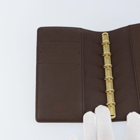 LOUIS VUITTON Damier Ebene Agenda PM Day Planner Cover R20700 LV Auth 148433A