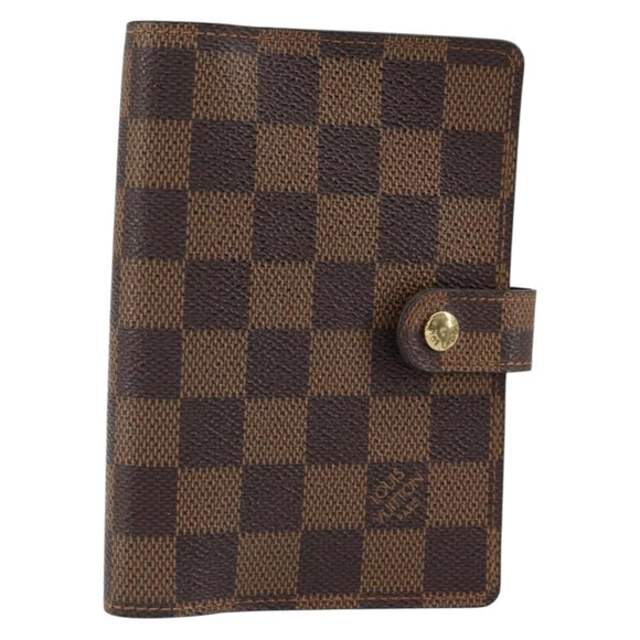 LOUIS VUITTON Damier Ebene Agenda PM Day Planner Cover R20700 LV Auth 148433A