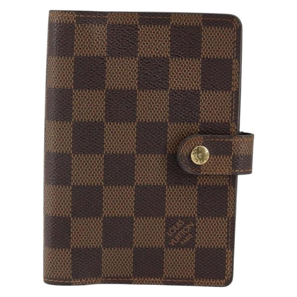 LOUIS VUITTON Damier Ebene Agenda PM Day Planner Cover R20700 LV Auth 148433