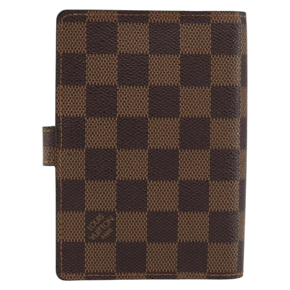 LOUIS VUITTON Damier Ebene Agenda PM Day Planner Cover R20700 LV Auth 148433