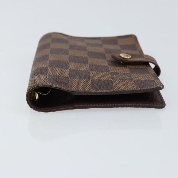 LOUIS VUITTON Damier Ebene Agenda PM Day Planner Cover R20700 LV Auth 148433A