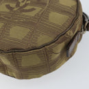 CHANEL New Travel line Pouch Nylon Beige CC Auth 148436-10