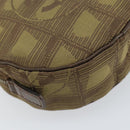 CHANEL New Travel line Pouch Nylon Beige CC Auth 148436-11