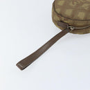 CHANEL New Travel line Pouch Nylon Beige CC Auth 148436-12