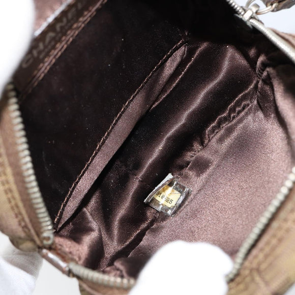 CHANEL New Travel line Pouch Nylon Beige CC Auth 148436