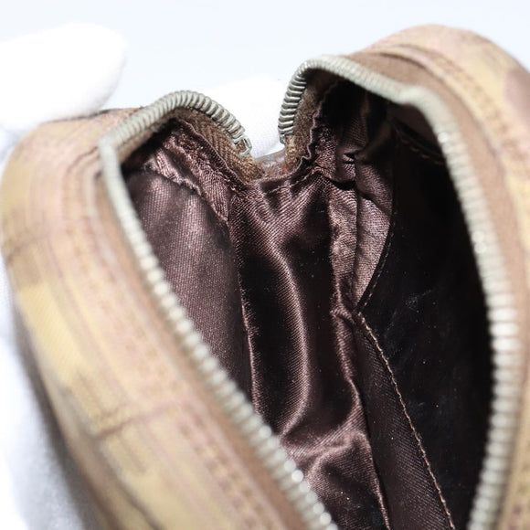 CHANEL New Travel line Pouch Nylon Beige CC Auth 148436